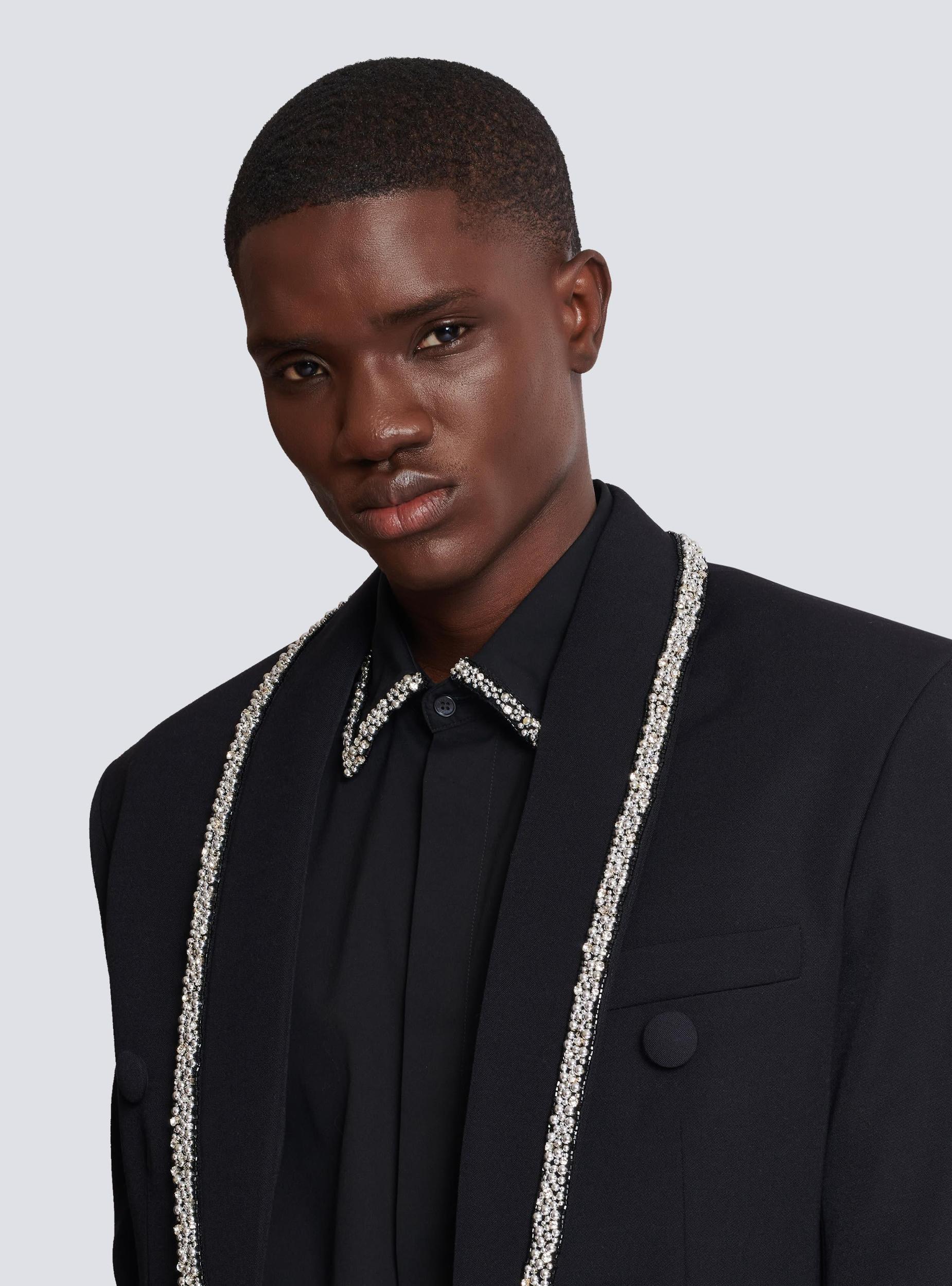 Grain de poudre jacket with embroidered collar Product Image