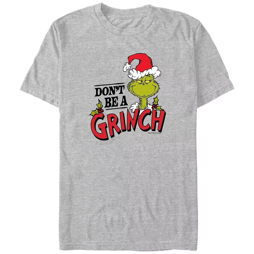 Big & Tall Dr. Seuss Don't Be A Grinch Graphic Tee, Men's, Size: 3XL, Athletic Grey Product Image