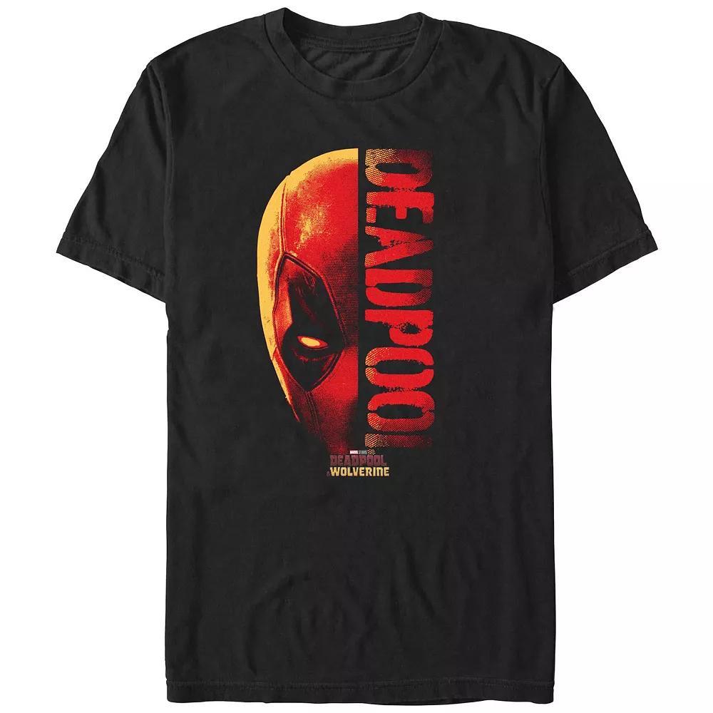 Men's Deadpool And Wolverine Half Face Graphic Tee, Size: Medium, Black Product Image