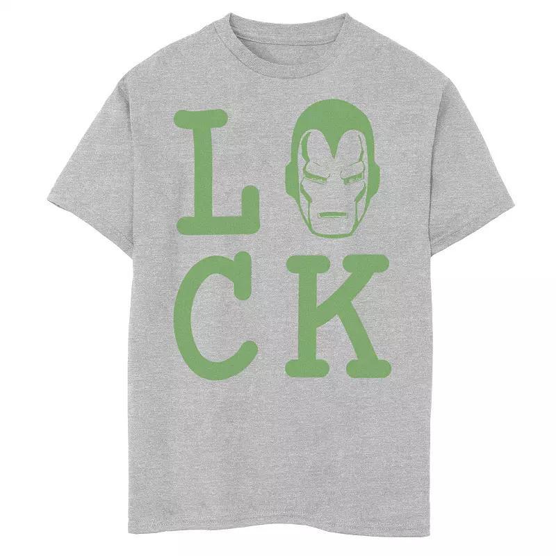 Boys 8-20 Marvel Iron Man Large Luck Text Graphic Tee, Boy's, Size: XL, Athletic Grey Product Image