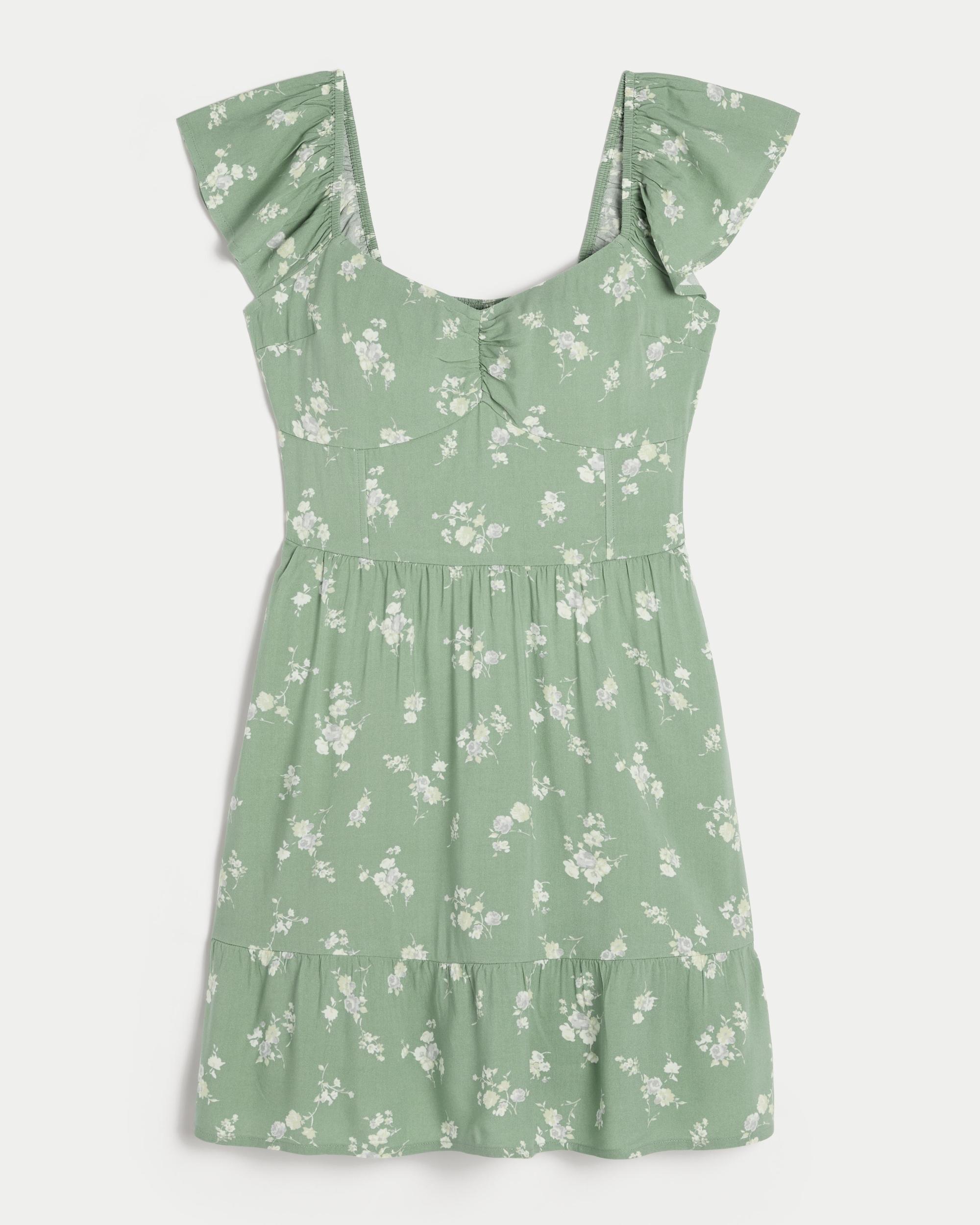 Short-Sleeve Cinch Bust Skort Dress Product Image