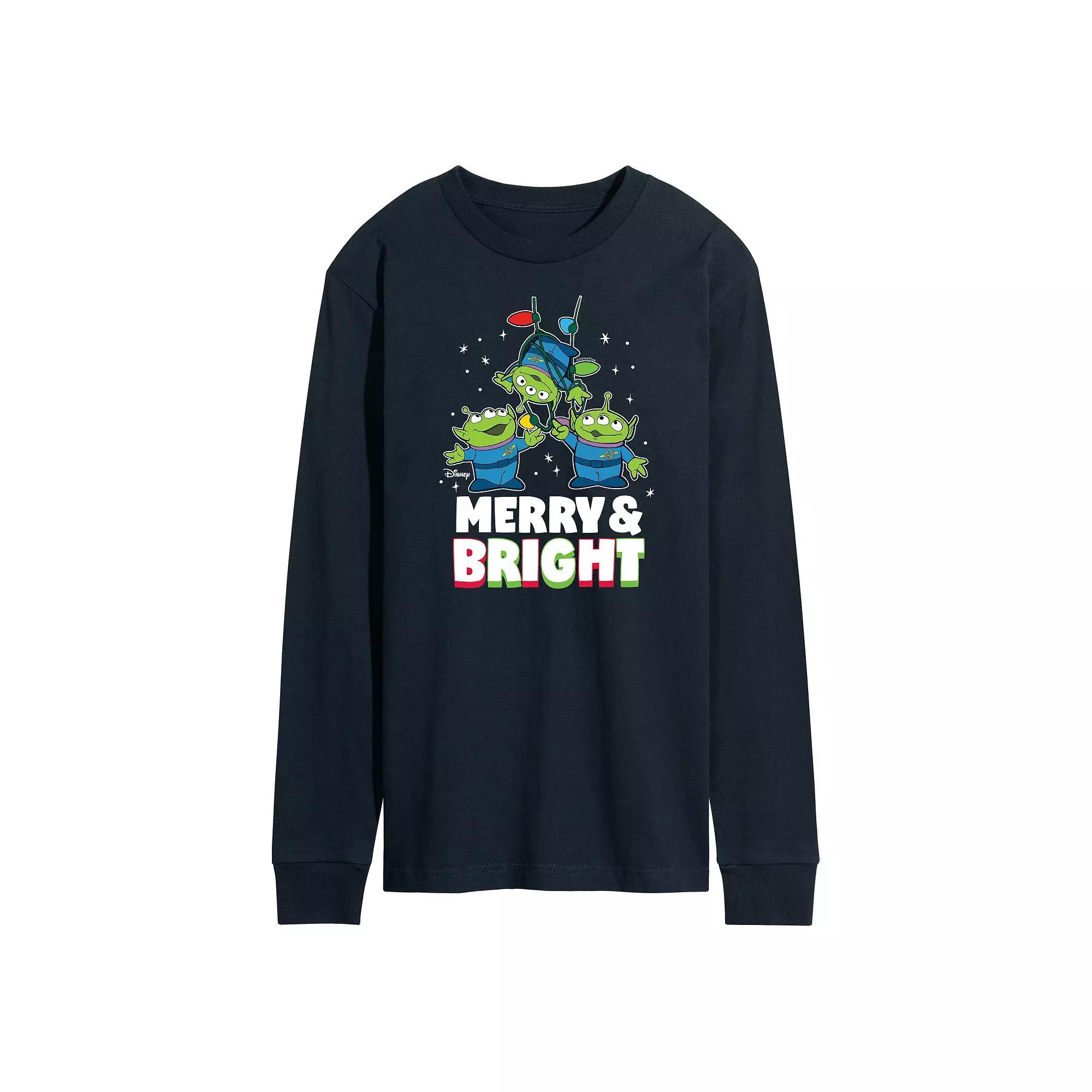 Disney / Pixars Toy Story 4 Aliens Mens Merry And Bright Long Sleeve Graphic Tee Product Image