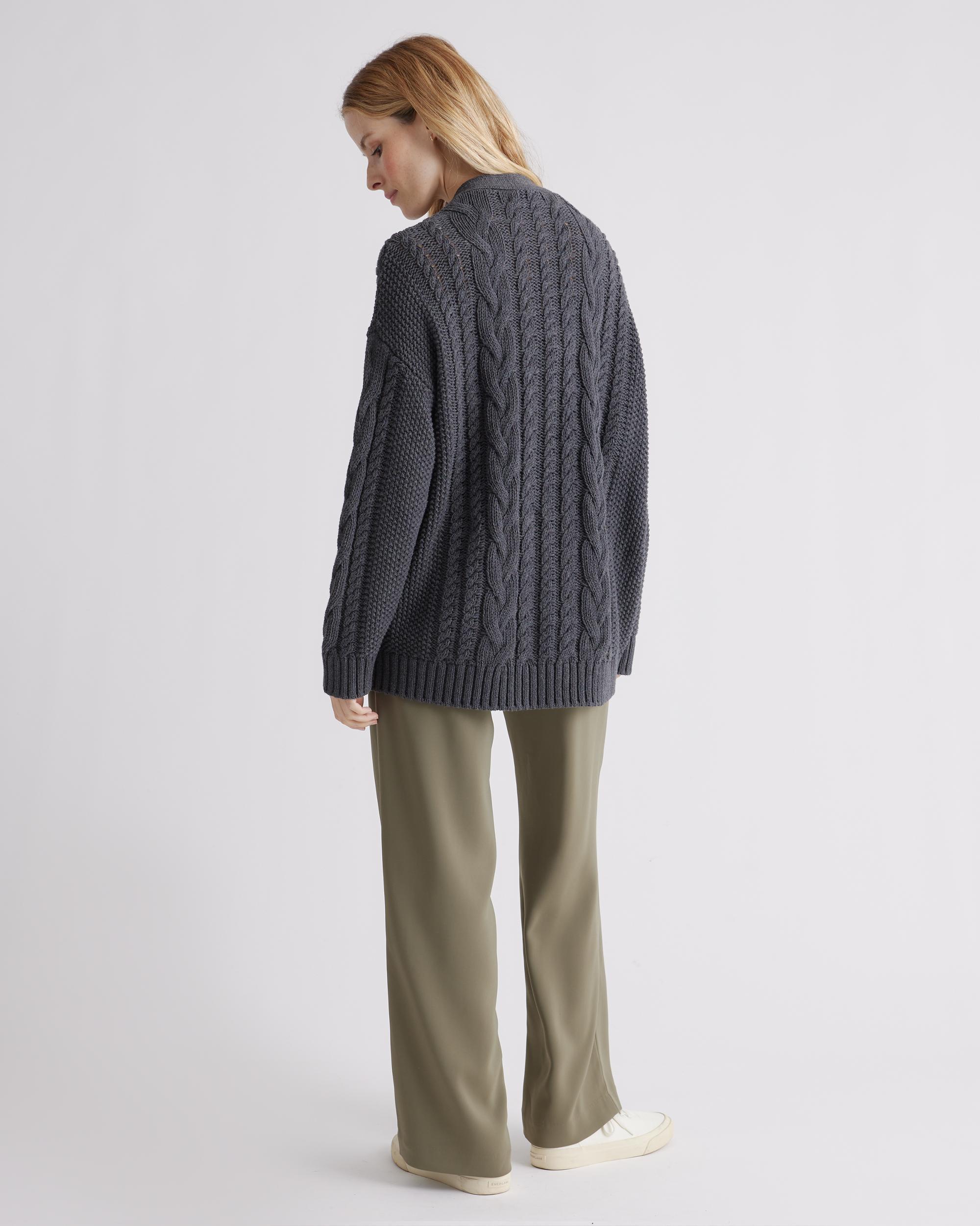 Quince | Women's OverSized Cable Cardigan Sweater Organic Cotton Product Image