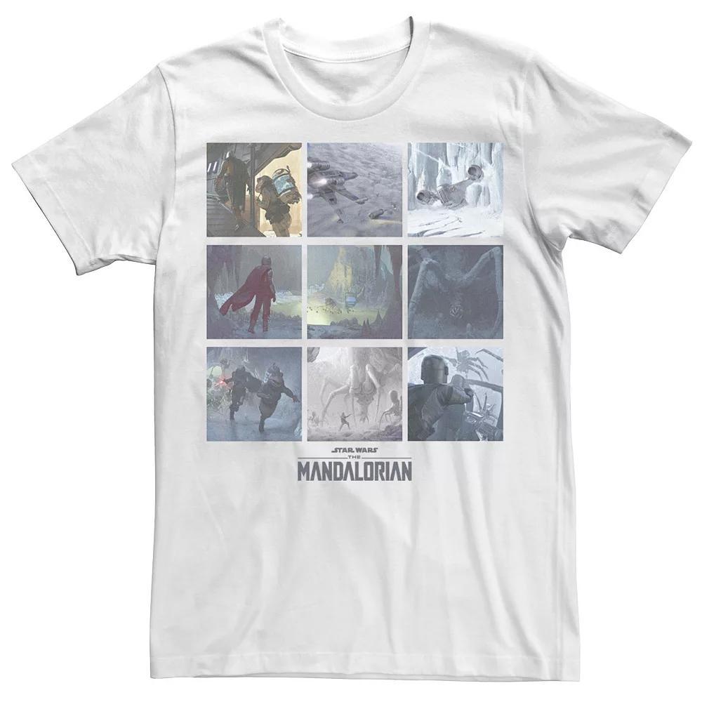 Men's Star Wars The Mandalorian Episode Action Portrait Panels Tee, Size: XS, White Product Image
