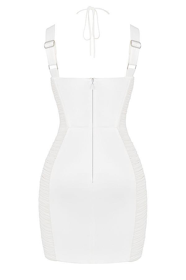 Lucinda  white ruched corset mini dress Product Image