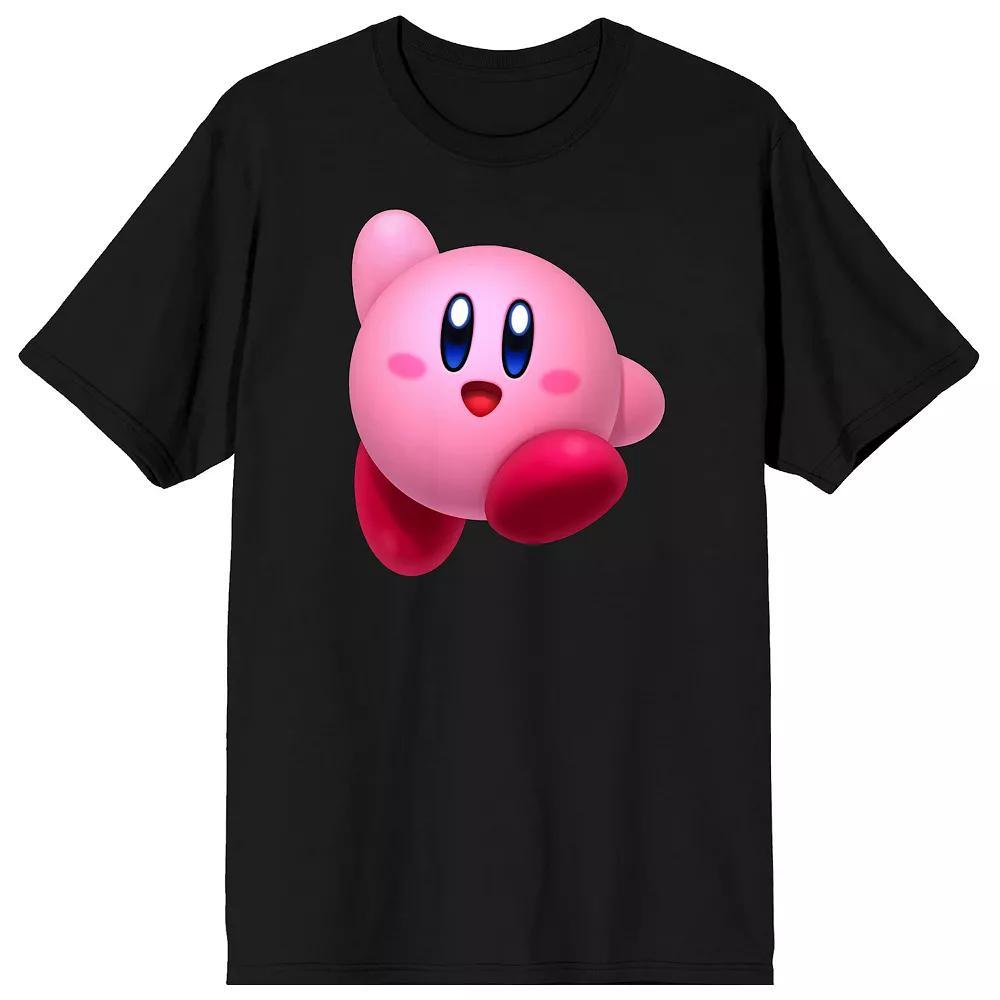 Men's Kirby Pink Mochi Says Hi Tee, Size: XL, Black Product Image