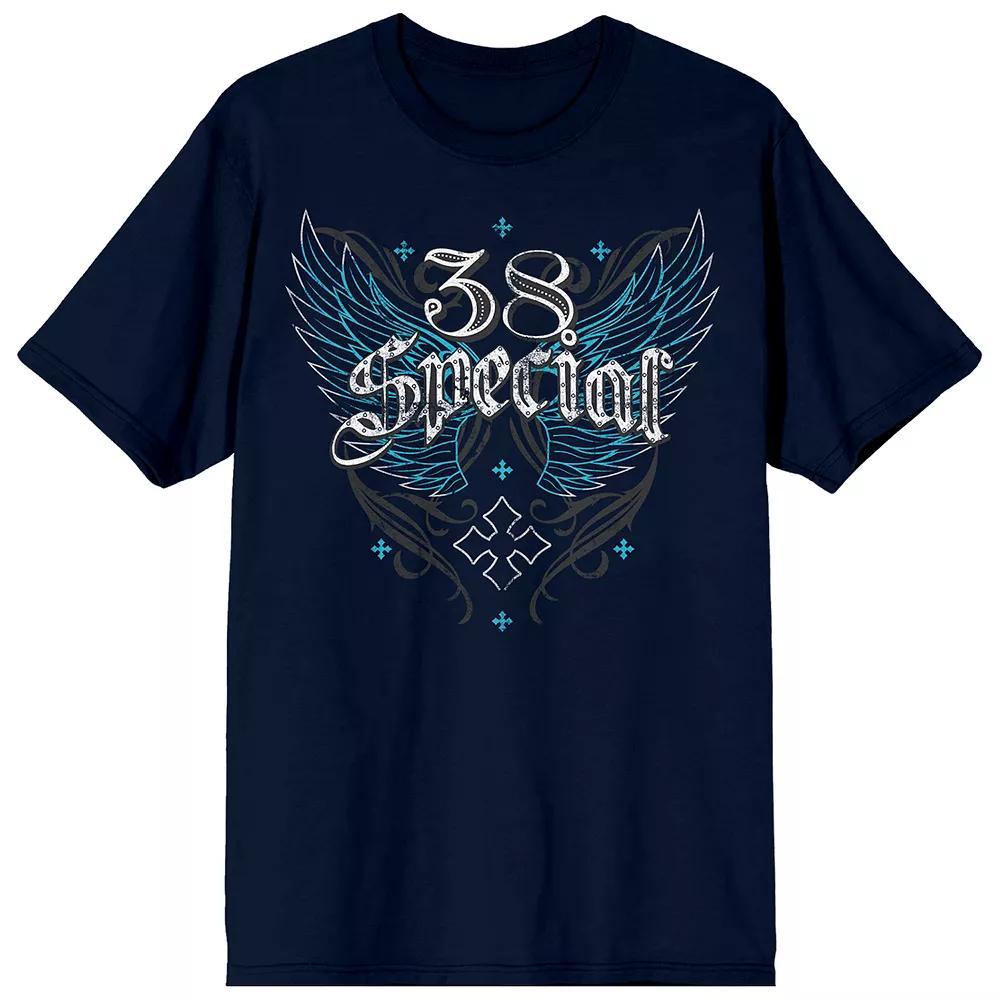 Men's 38 Special Winged Band Logo Short Sleeve Graphic Tee, Size: Small, Blue Product Image