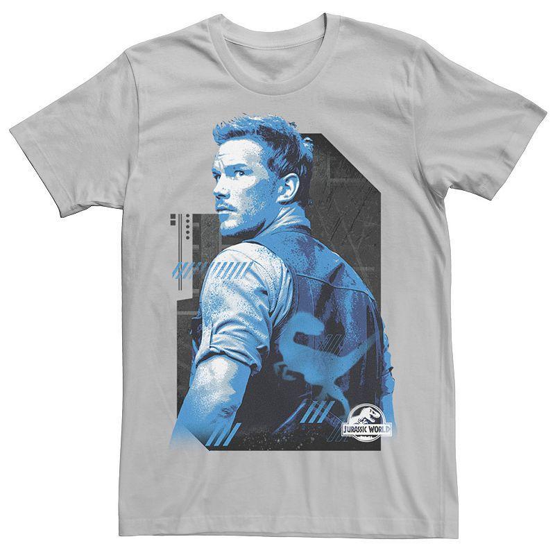 Men's Jurassic World Owen Blue Tone Portrait Tee, Size: Large, Silver Product Image