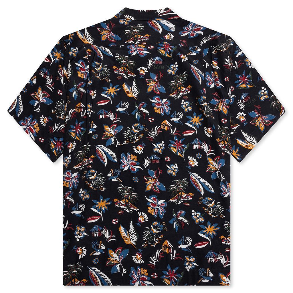 Car Race Tropical Print Shirt - Black/Tropical Male Product Image