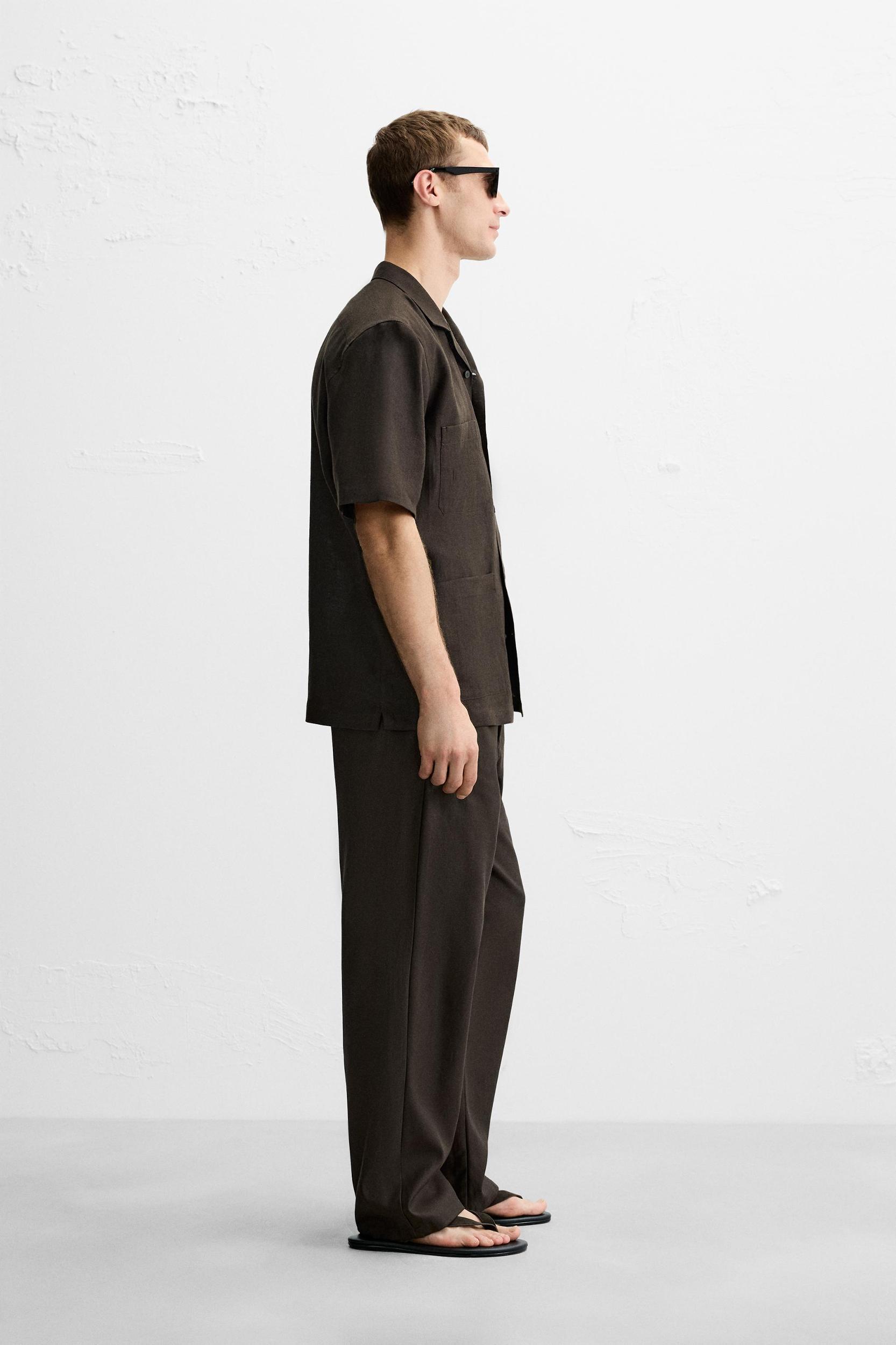 100% LINEN SHIRT WITH POCKETS Product Image