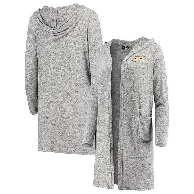Women's Heathered Gray West Virginia Mountaineers Cuddle Soft Duster Tri-Blend Hooded Cardigan, Size: Medium, Grey Product Image