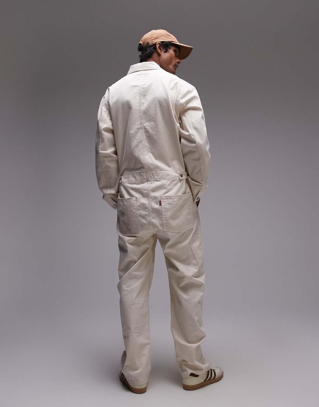 Levi's Workwear capsule stay loose denim overalls in ecru Product Image