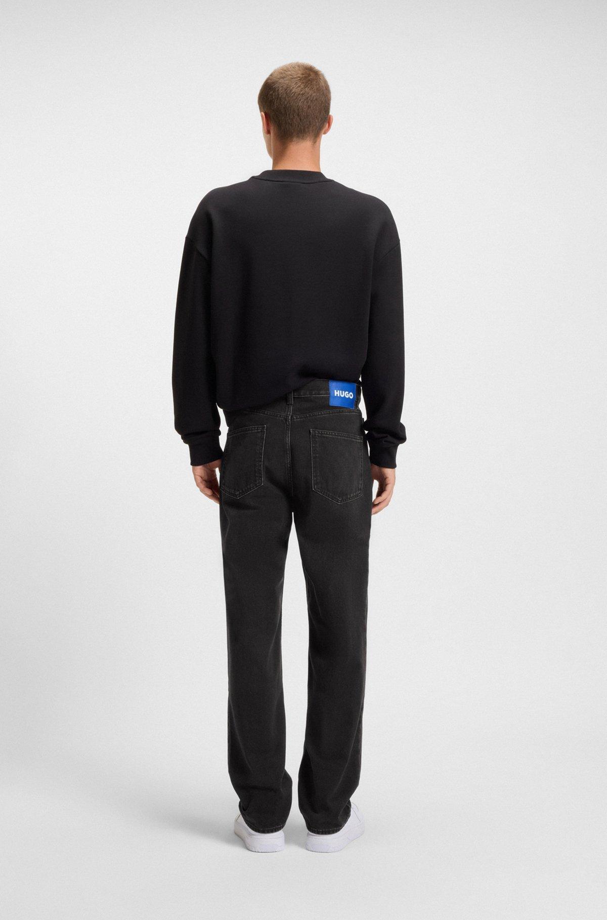 Regular-fit jeans in dark-gray denim Product Image