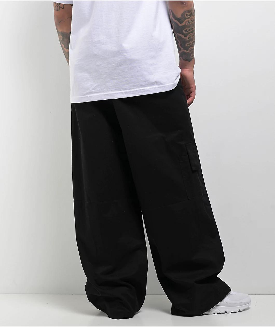 American Stitch Boxer Black Baggy Cargo Pants Product Image
