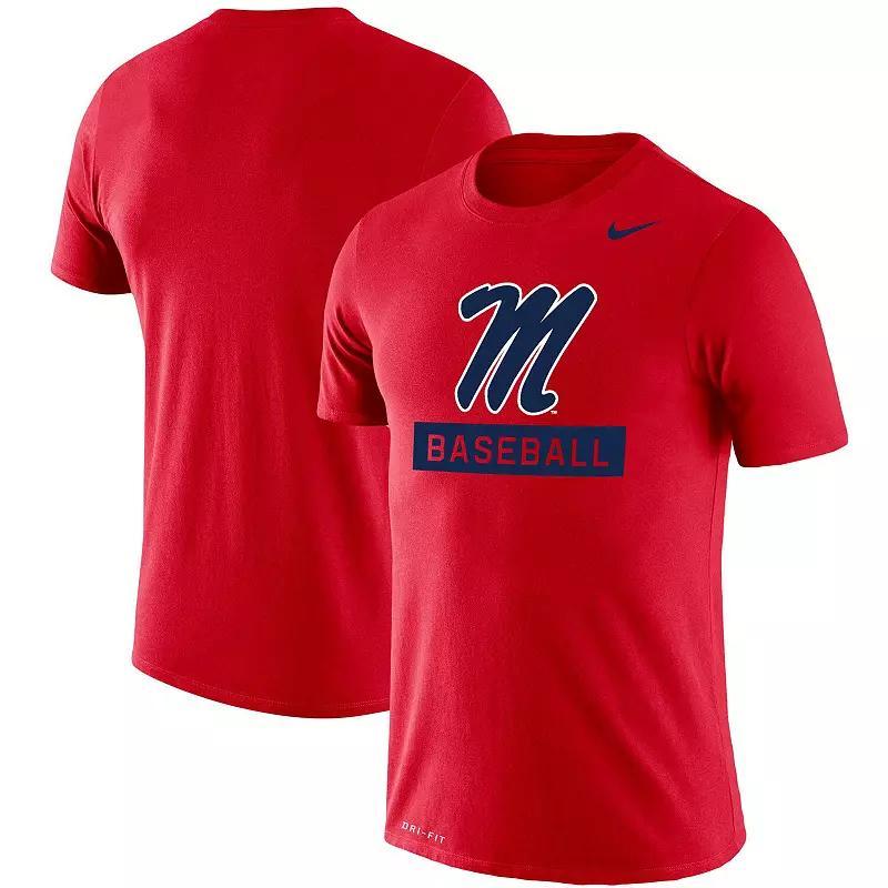 Men's Nike Red Ole Miss Rebels Baseball Logo Stack Legend Slim Fit Performance T-Shirt, Size: 2XL Product Image