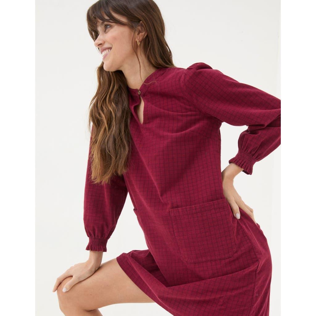 FatFace Women's Fran Cord Check Dress in Dark Red at Nordstrom, Size 8 Product Image