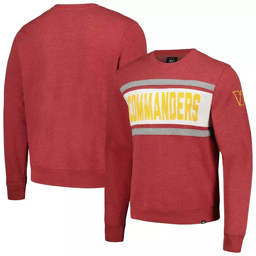 Men's '47 Heathered Burgundy Washington Commanders Bypass Tribeca Pullover Sweatshirt, Size: 2XL, Wft Med Re Product Image