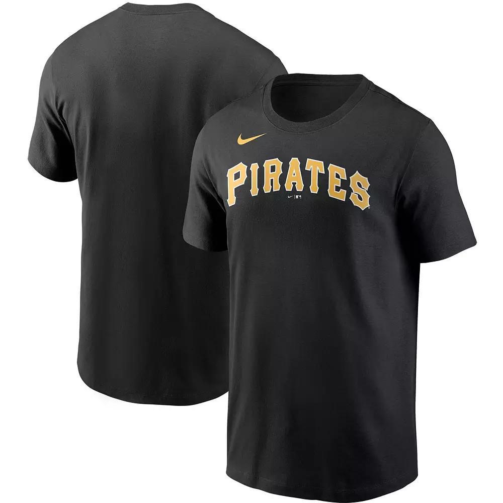 Men's Nike Black Pittsburgh Pirates Team Wordmark T-Shirt, Size: Medium Product Image