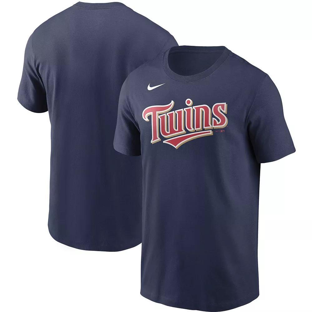 Men's Nike Navy Minnesota Twins Team Wordmark T-Shirt, Size: Small, Blue Product Image