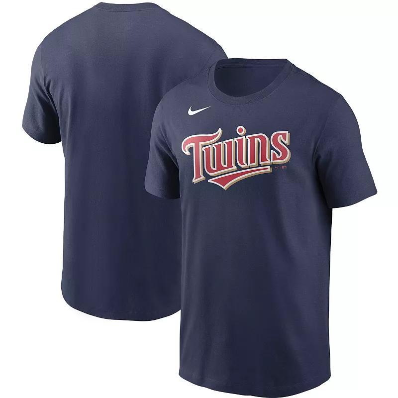 Men's Nike Navy Minnesota Twins Team Wordmark T-Shirt, Size: Small, Blue Product Image