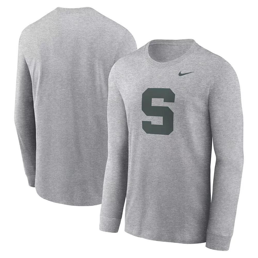 Men's Nike Heather Gray Michigan State Spartans Alternate Logo Long Sleeve T-Shirt, Size: 2XL, Grey Product Image