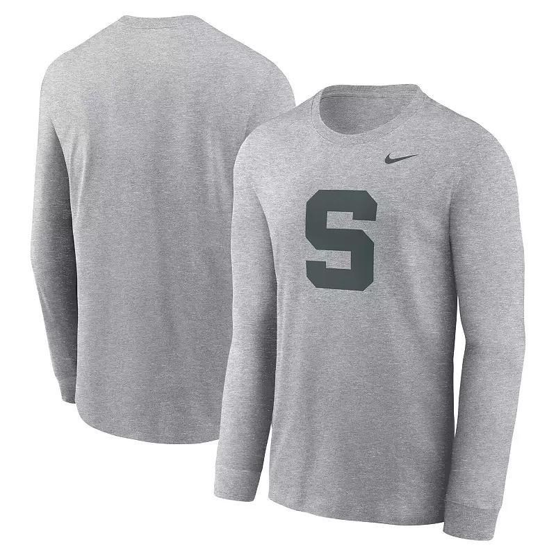 Men's Nike Heather Gray Michigan State Spartans Alternate Logo Long Sleeve T-Shirt, Size: 2XL, Grey Product Image