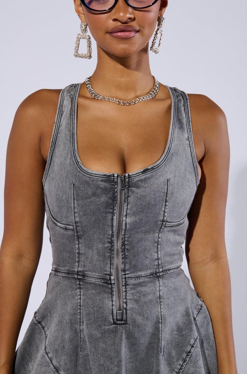 VIVIAN DENIM MINI DRESS Product Image