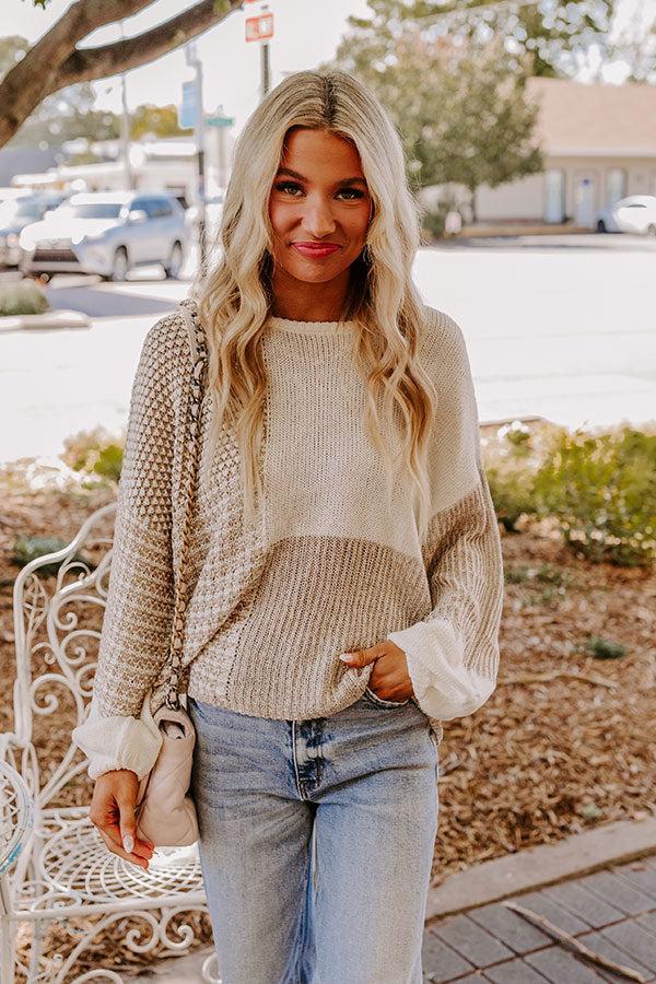 Cafe Cutie Color Block Sweater Top Product Image
