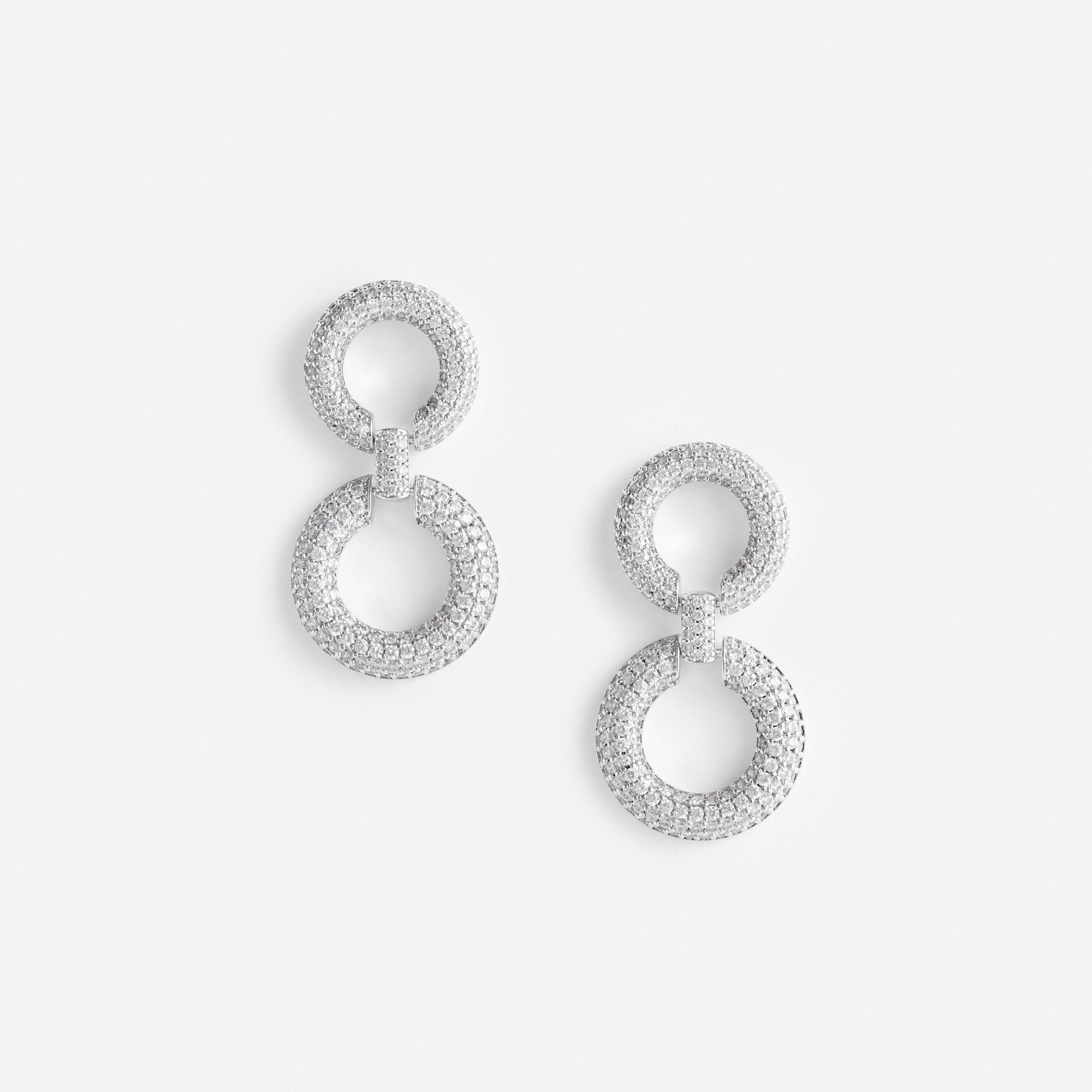 Crystal Link Two Tiered Earrings Product Image
