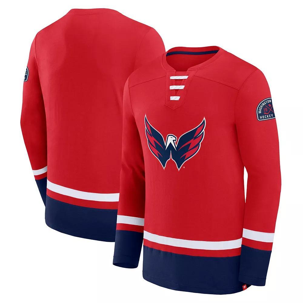 Men's Fanatics Red Washington Capitals High Point Long Sleeve T-Shirt, Size: Small Product Image