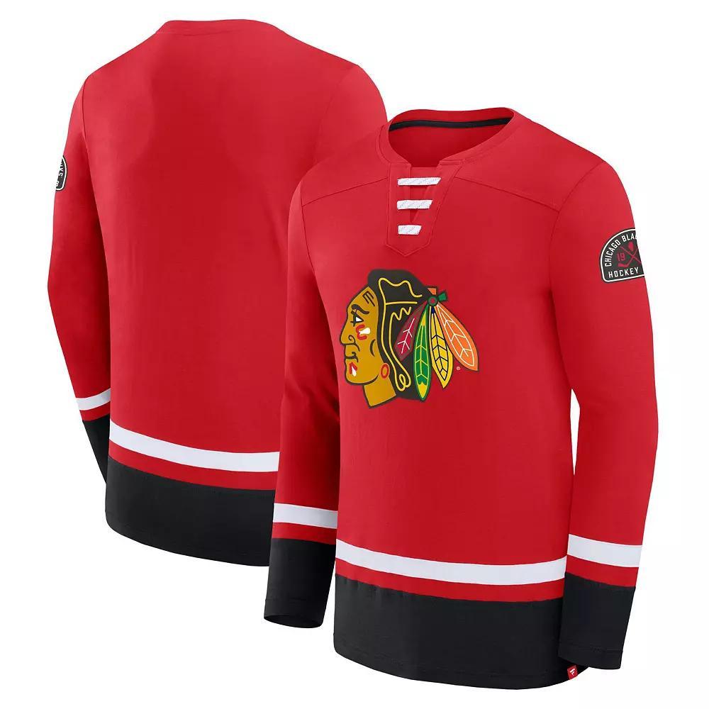 Men's Fanatics Red Chicago Blackhawks High Point Long Sleeve T-Shirt, Size: Small Product Image