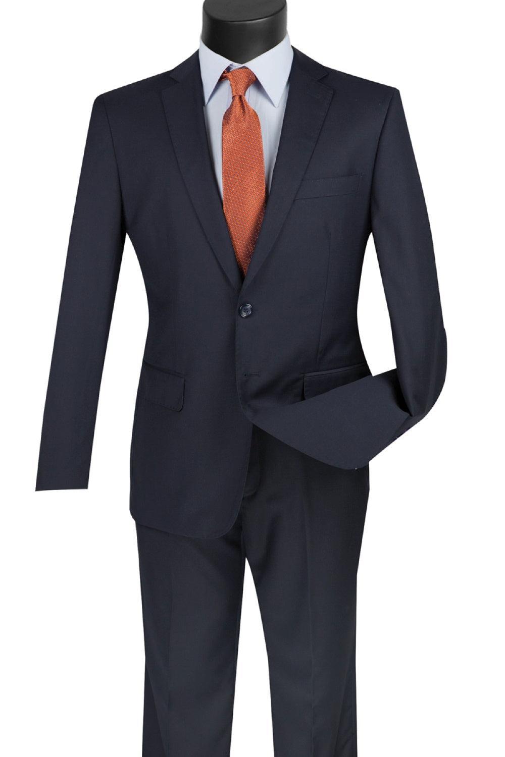 (40L, 40S, 42R, 48L, 48R) Slim Fit Men's Suit 2 Piece 2 Button in Black Male Product Image