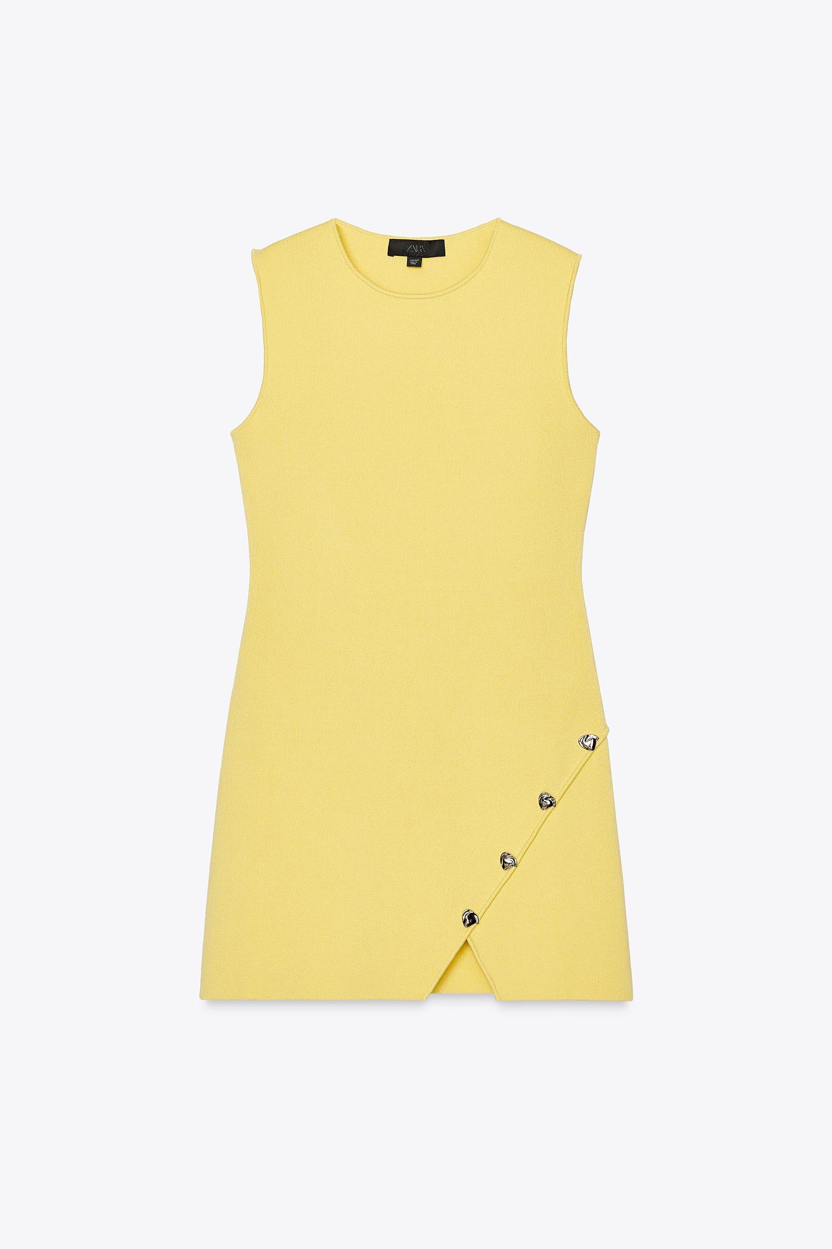 IRREGULAR BUTTON KNIT DRESS Product Image