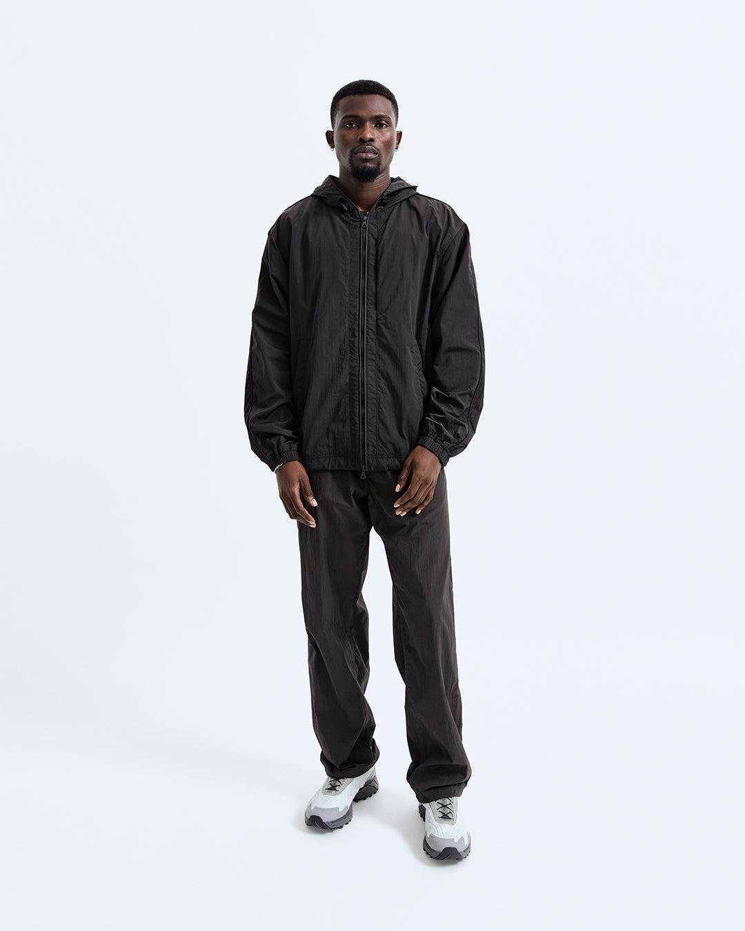 Crinkle Nylon Match Hooded Jacket Male Product Image