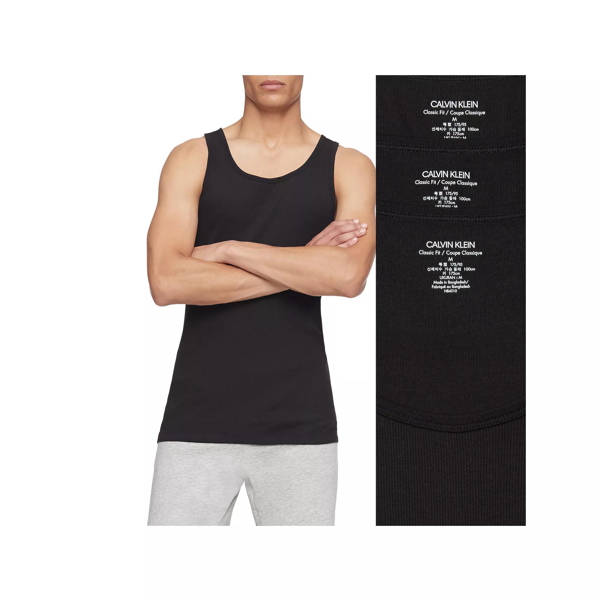 Men's Calvin Klein 3-pack Tank Top, Size: Small, Black Product Image