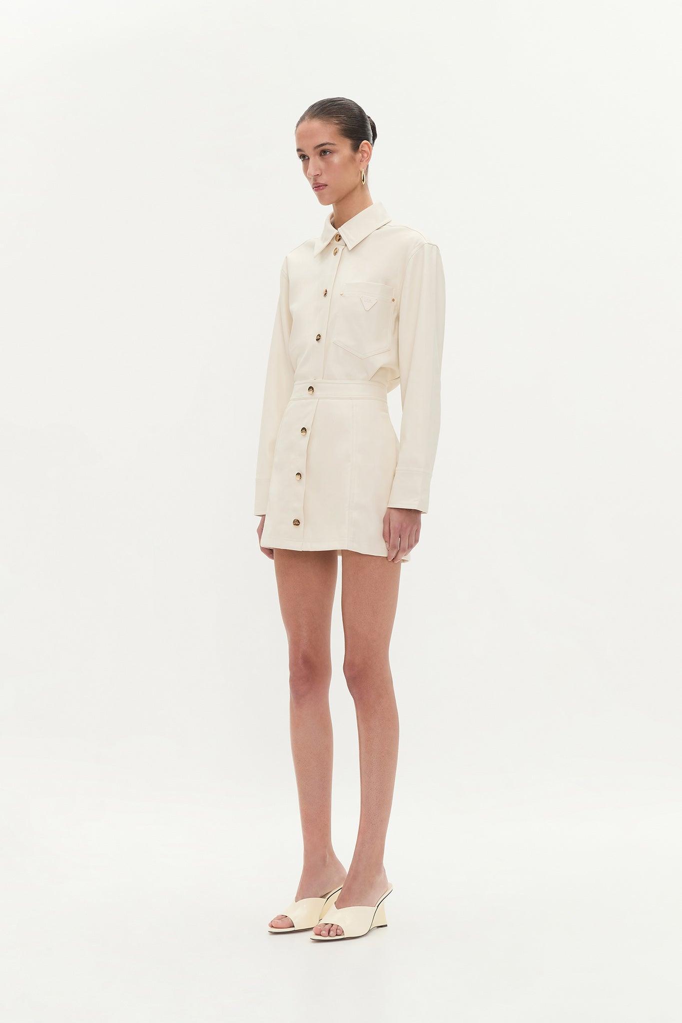 Raven Button Down Mini Skirt Product Image