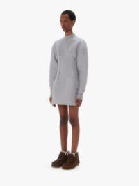 TEXTURED LONG SLEEVE HOURGLASS DRESS in grey | JW Anderson US  Product Image
