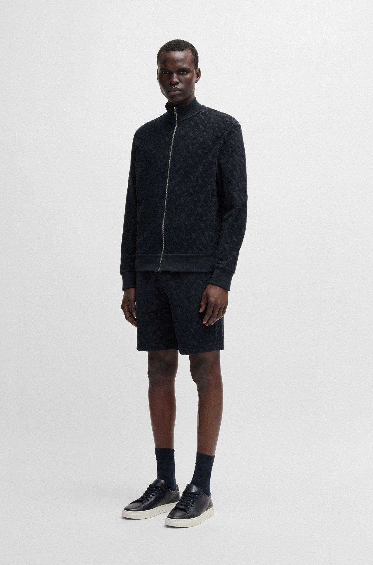 Cotton shorts with all-over monogram jacquard Product Image