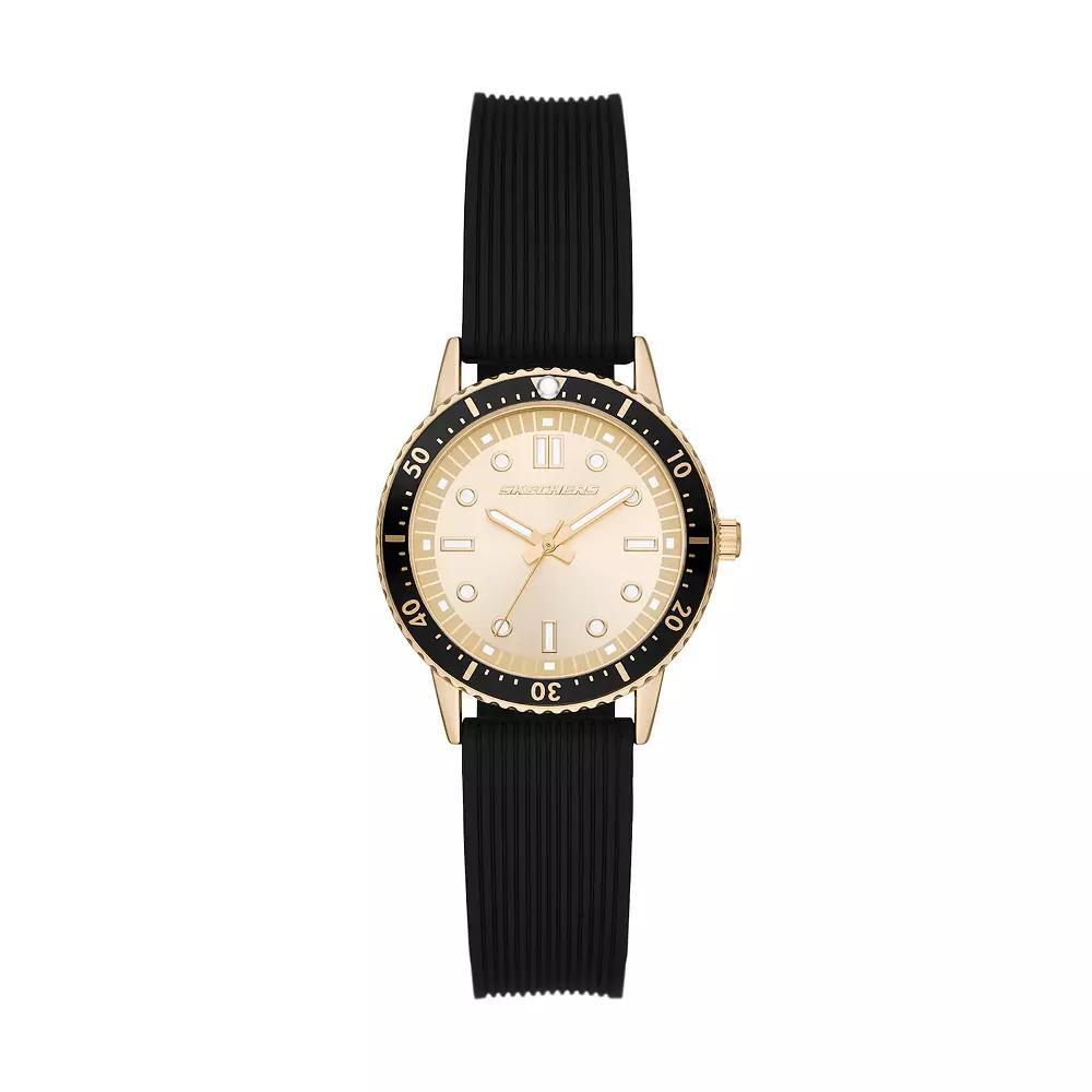 Skechers Women's Carolwood Black Silicone Watch, Size: 30MM Product Image