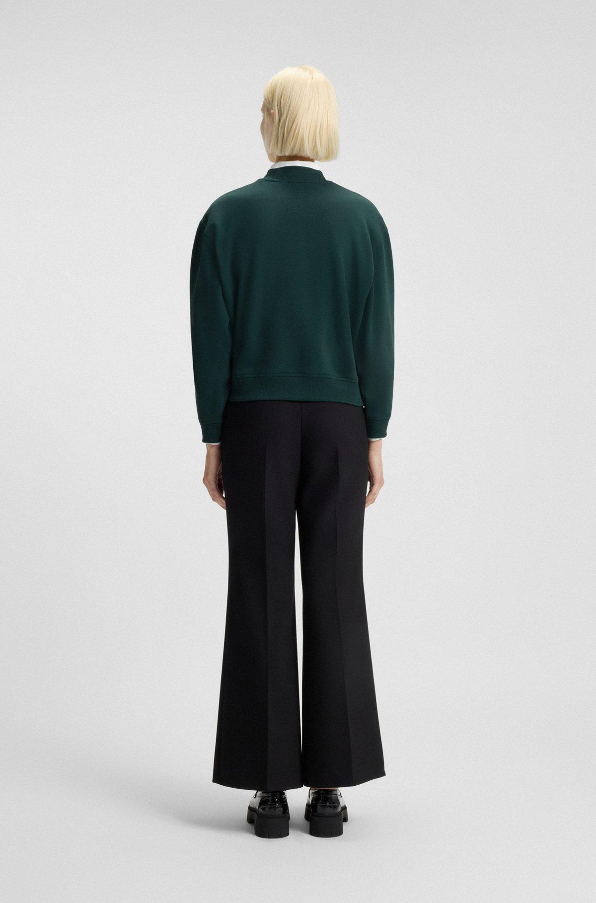 Relaxed-fit cotton-terry sweatshirt with stacked-logo embroidery Product Image
