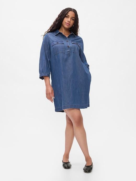 Denim Utility Mini Shirtdress Product Image