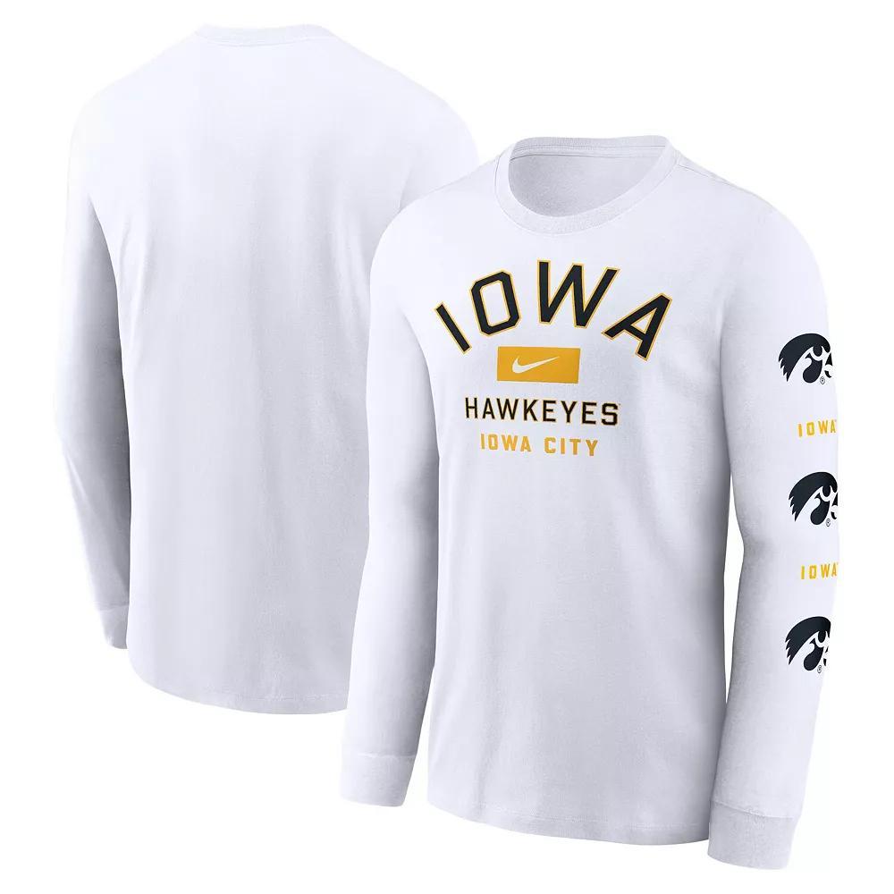 Men's Nike White Iowa Hawkeyes Primetime Classic Location Long Sleeve T-Shirt, Size: 2XL Product Image
