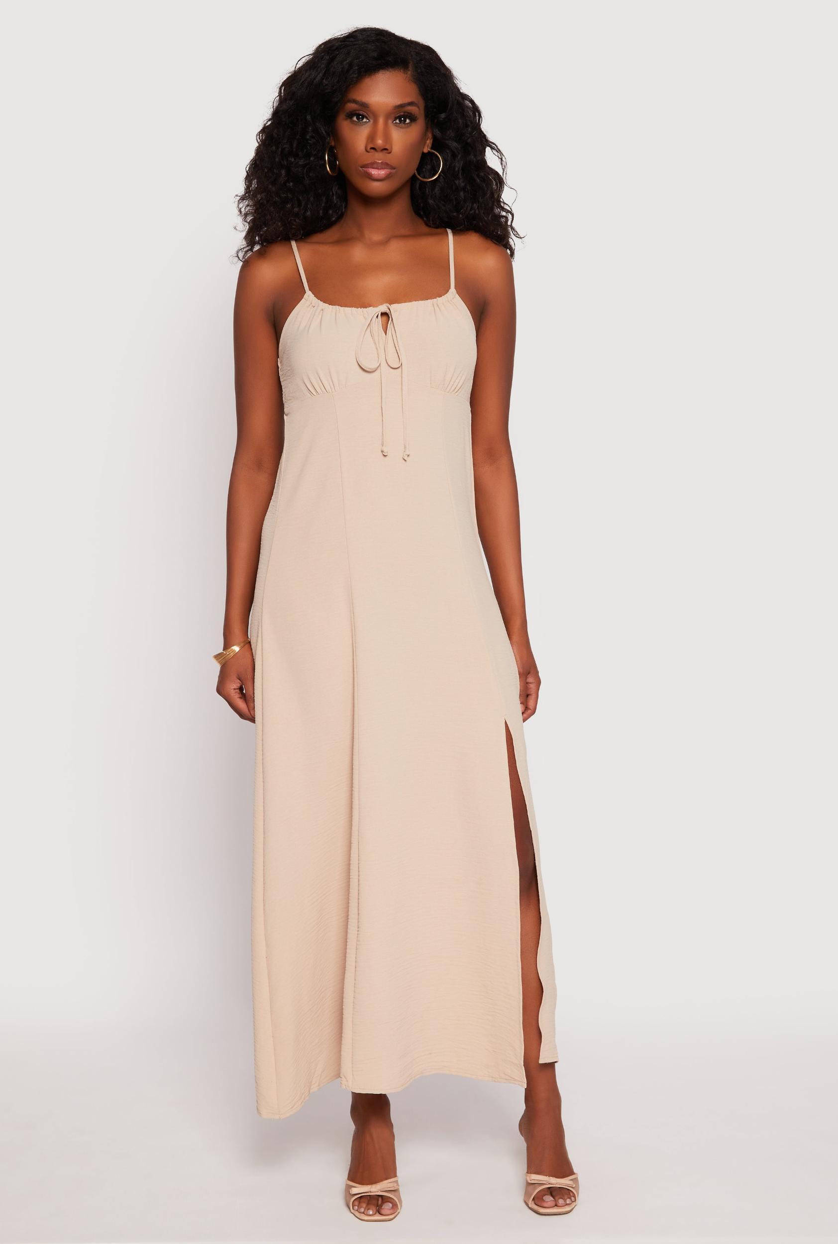 Womens Airy Side Slit Maxi Dress Product Image