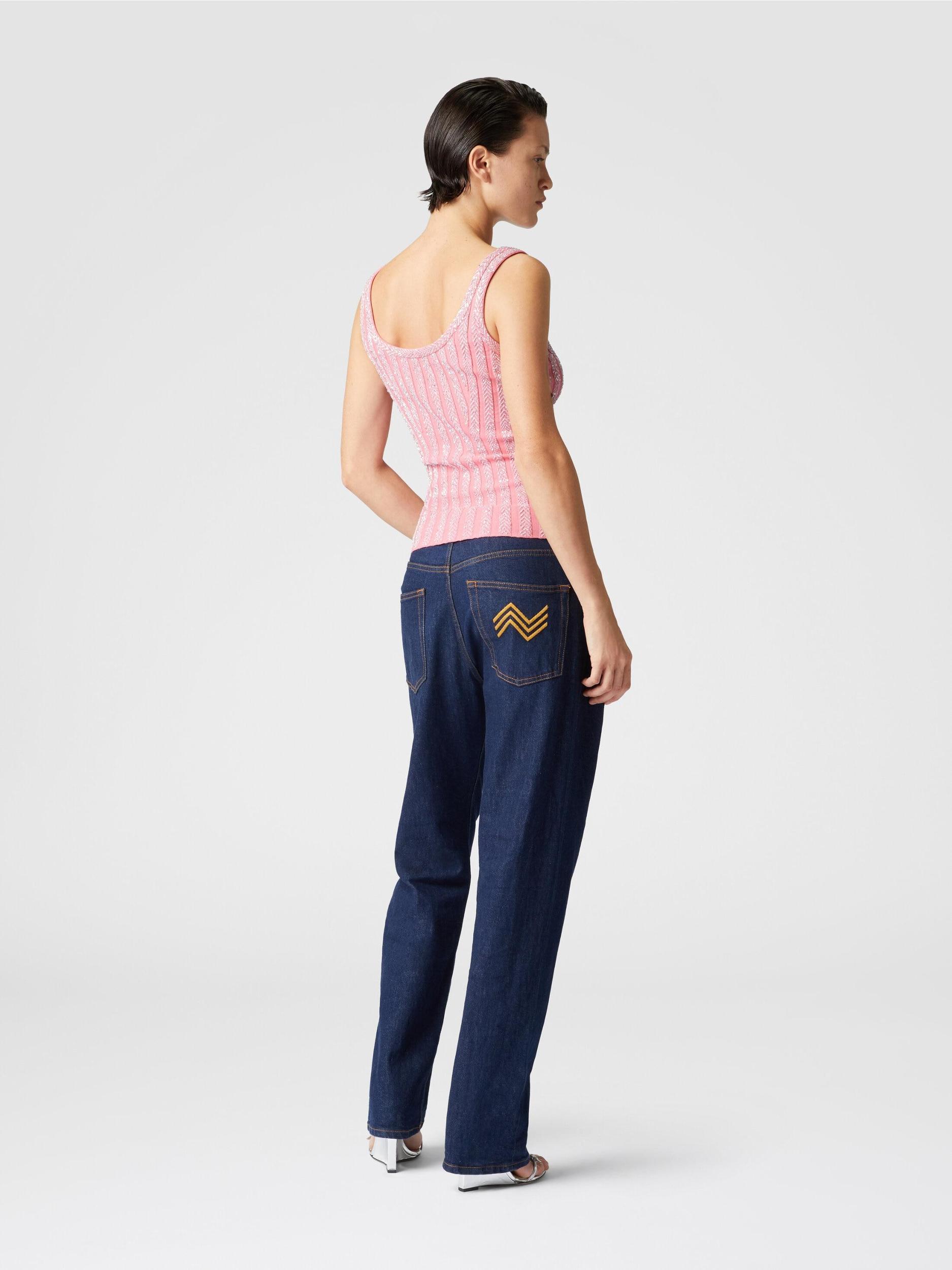 Zig zag ribbed tank top with sequins Product Image