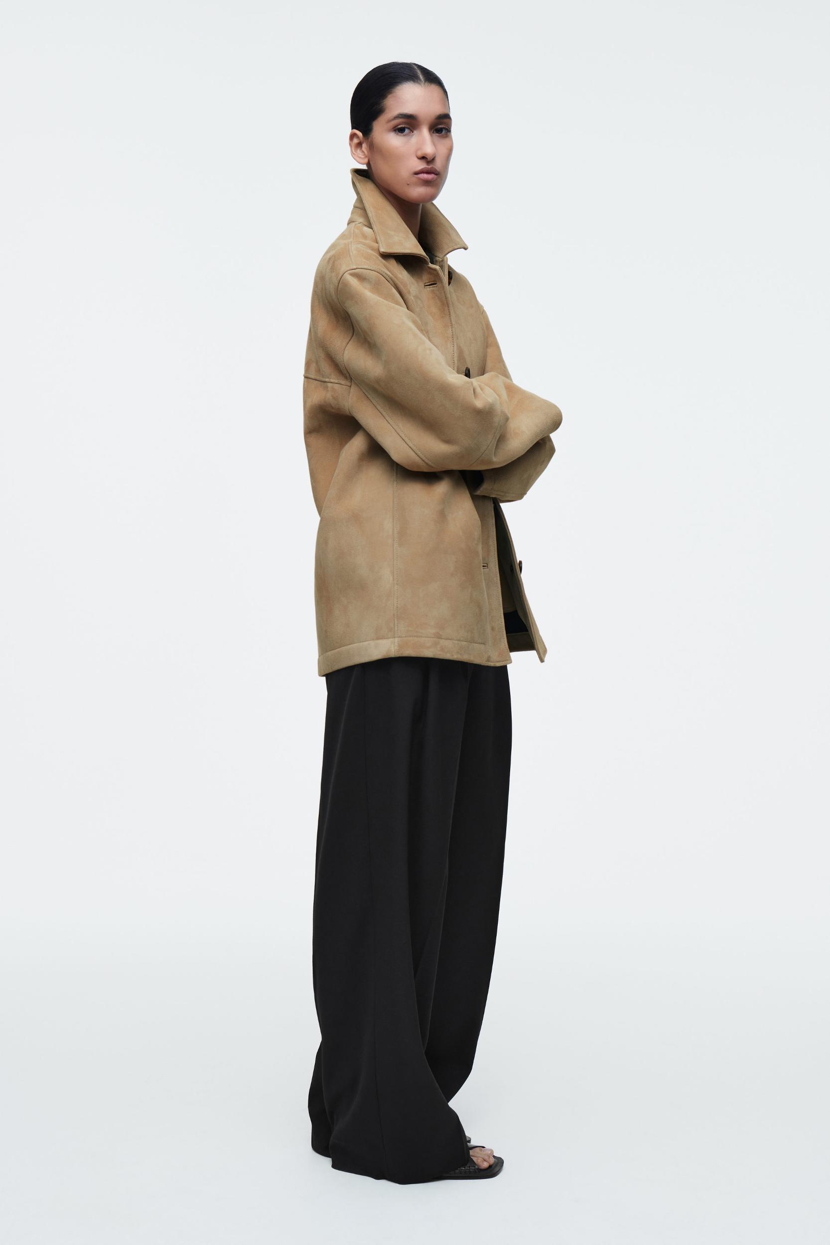 COLLARED SUEDE JACKET Product Image