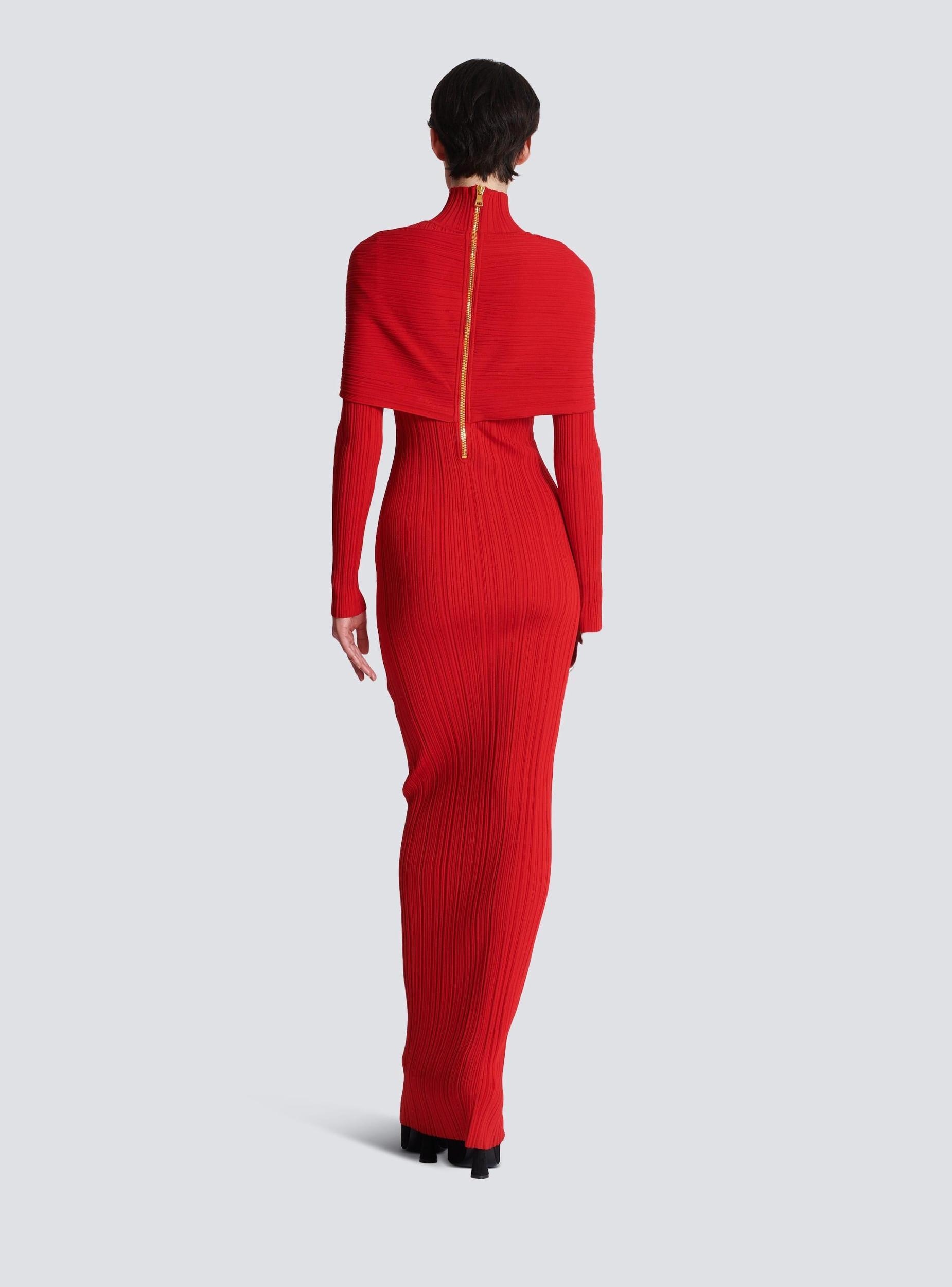 Long pleated knit dress Product Image