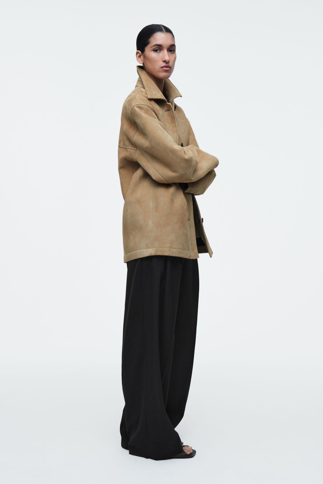 COLLARED SUEDE JACKET Product Image