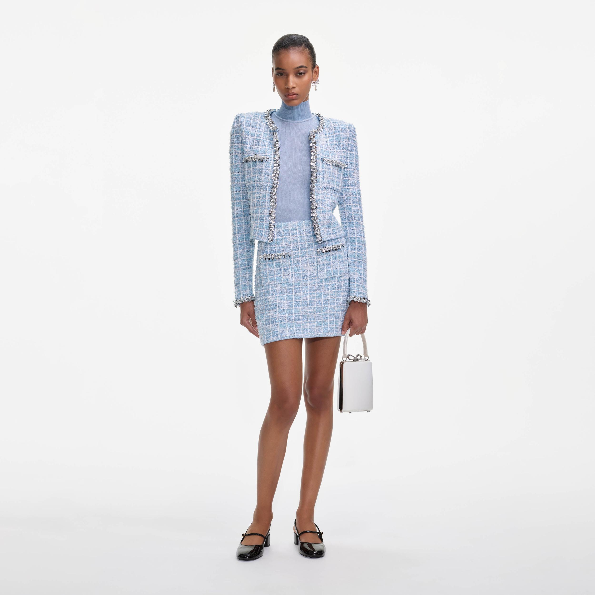 Blue Check Cardigan Product Image