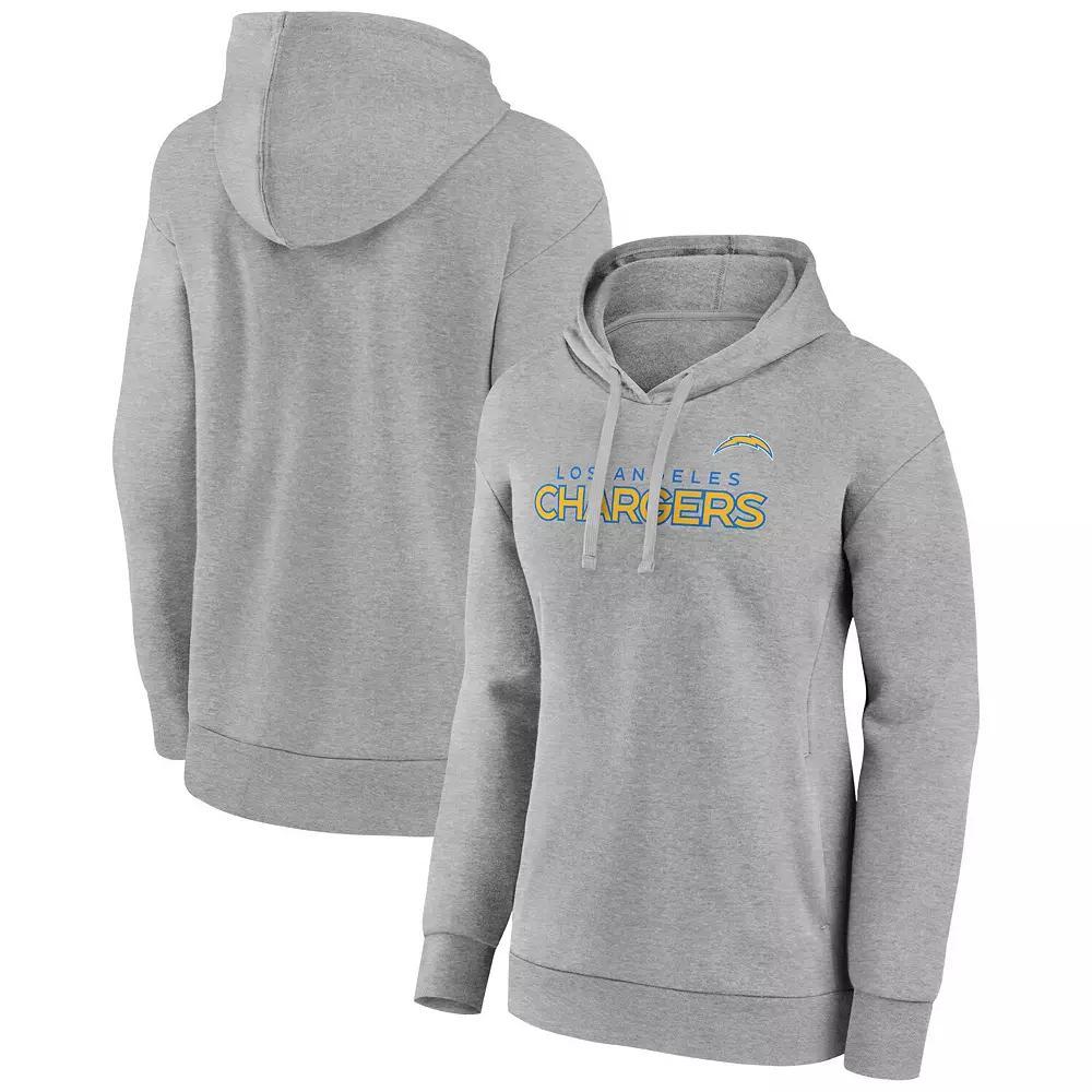 Women's Fanatics Branded Heathered Gray Los Angeles Chargers Checklist Crossover V-Neck Pullover Hoodie, Size: XL, Grey Product Image