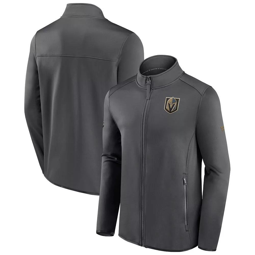 Men's Fanatics Branded Gray Vegas Golden Knights Authentic Pro Rink Fleece Full-Zip Jacket, Size: Large, Lvk Black Product Image